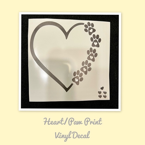 Heart/Paw Print Vinyl Decal - Picture 1 of 1